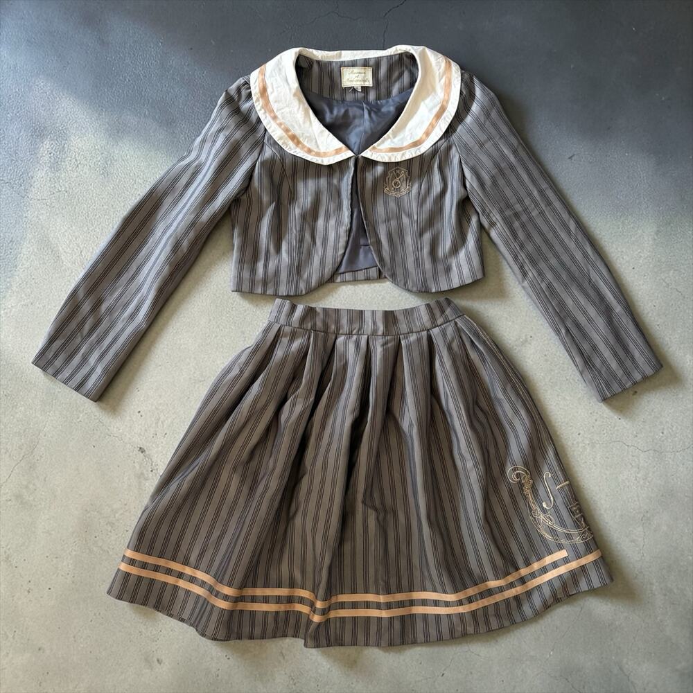 Chess Story's Macaron et Mademoiselle Skirt Set Collared Preppy Regal Small